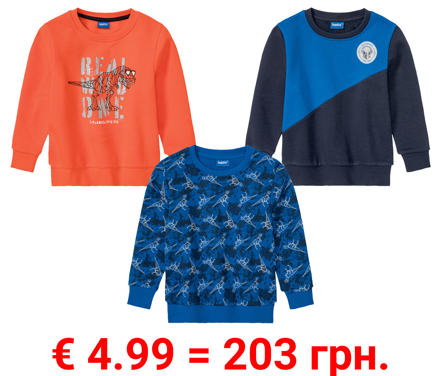 lupilu Kleinkinder Jungen Sweatpullover mit Baumwolle