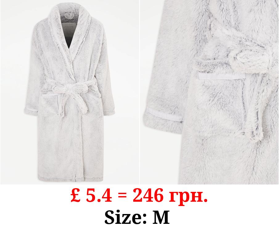 Grey Frosted Fleece Dressing Gown