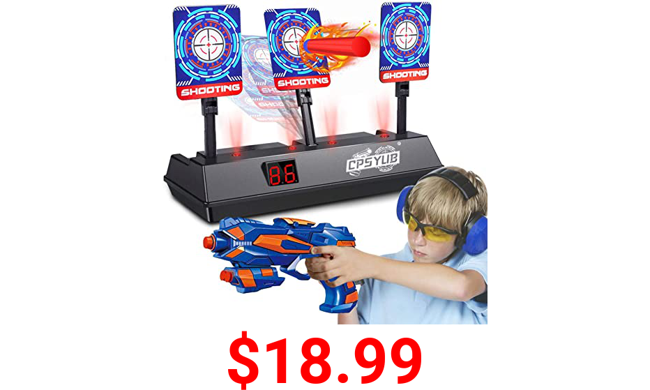 CPSYUB (2021 Updated Edition) Electric Digital Target for Nerf Guns Toys,Scoring Auto Reset Nerf Target for Shooting with Wonderful Light Sound Effect Nerf Guns for Boys Girls（Only Target）