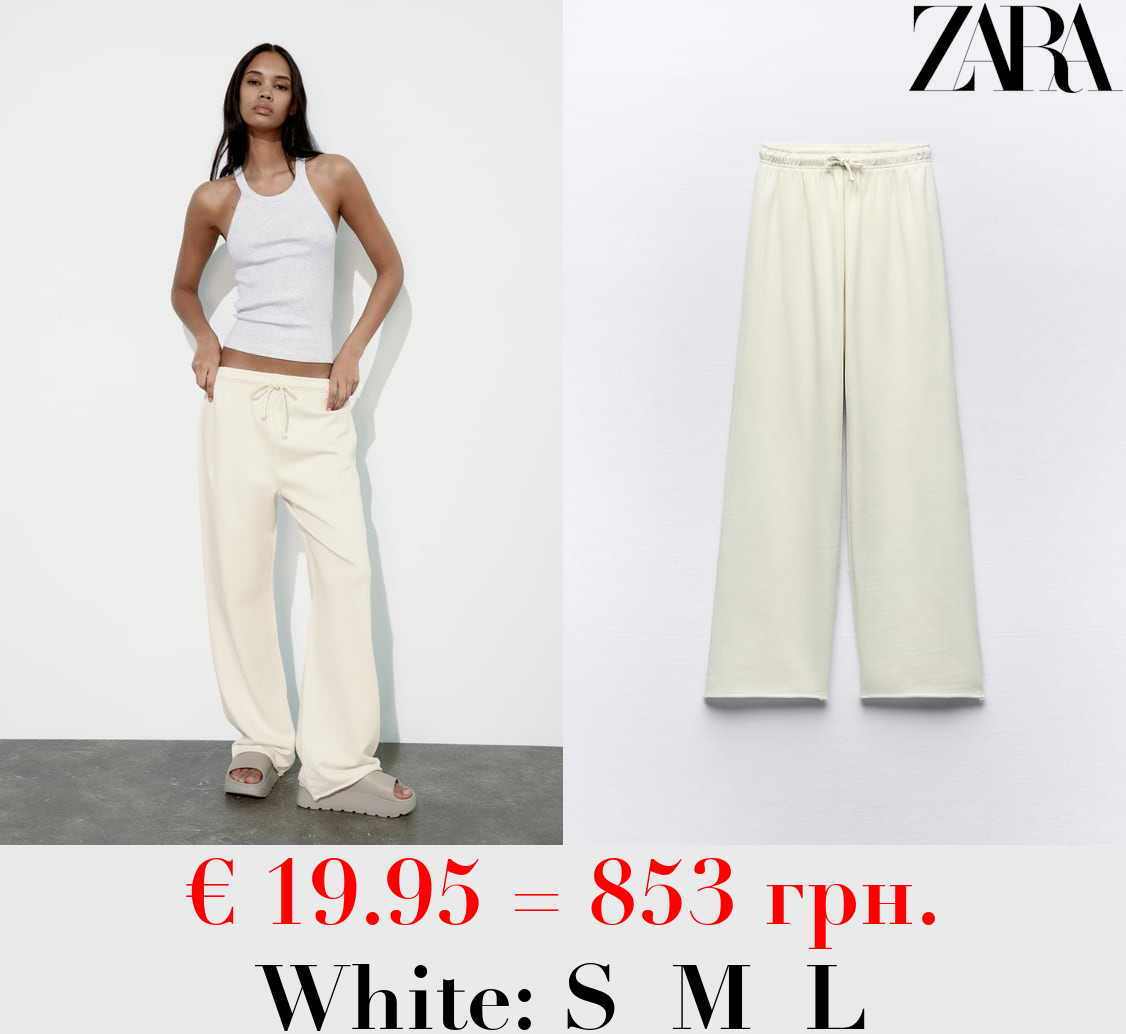 FADED-EFFECT PLUSH JOGGER TROUSERS