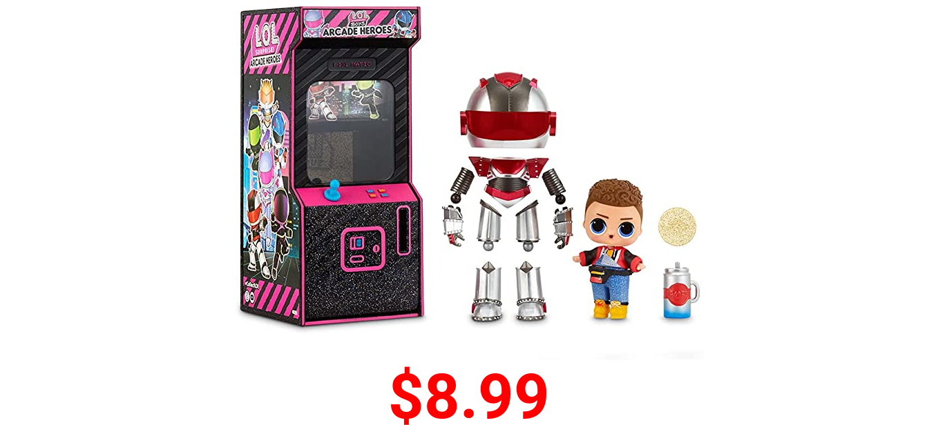 LOL Surprise Boys Arcade Heroes Action Figure Doll with 15 Surprises Including Hero Suit and Boy Doll or Ultra-Rare Girl Doll, Shoes, Accessories, Trading Card | Kids Age 4-15 Years