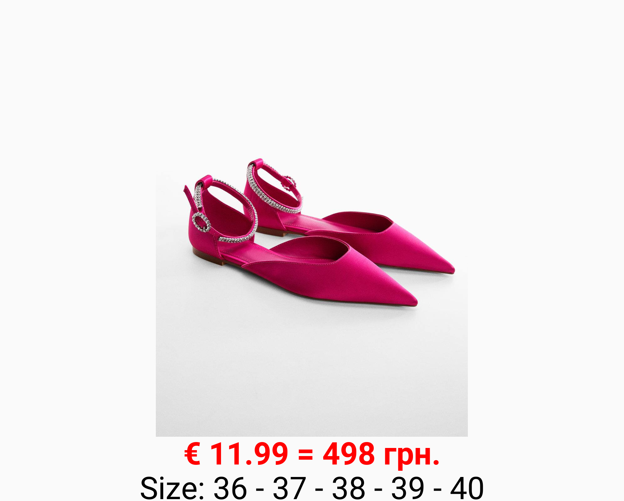 Zapato satinado pulsera strass