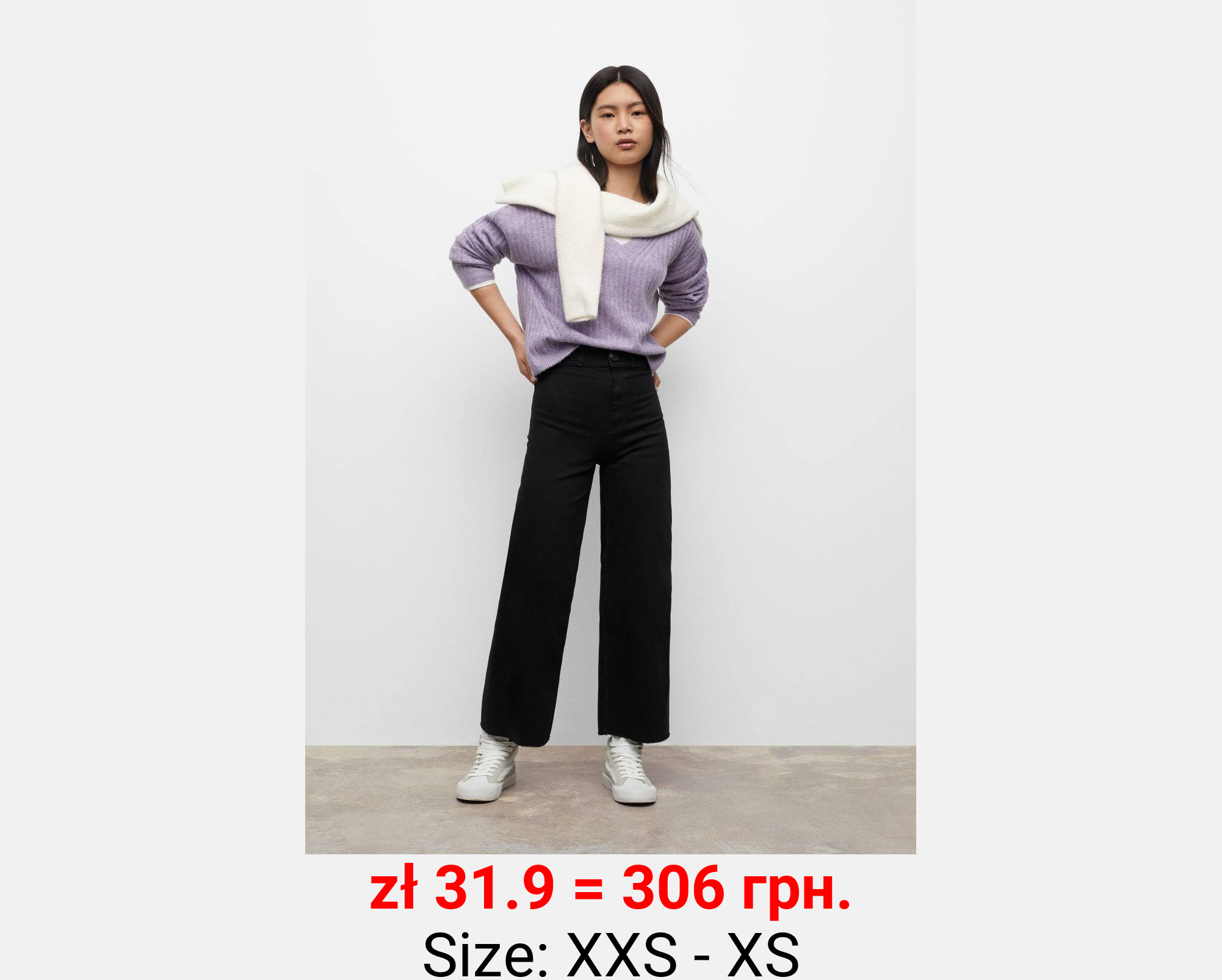 Jeans culotte tiro alto