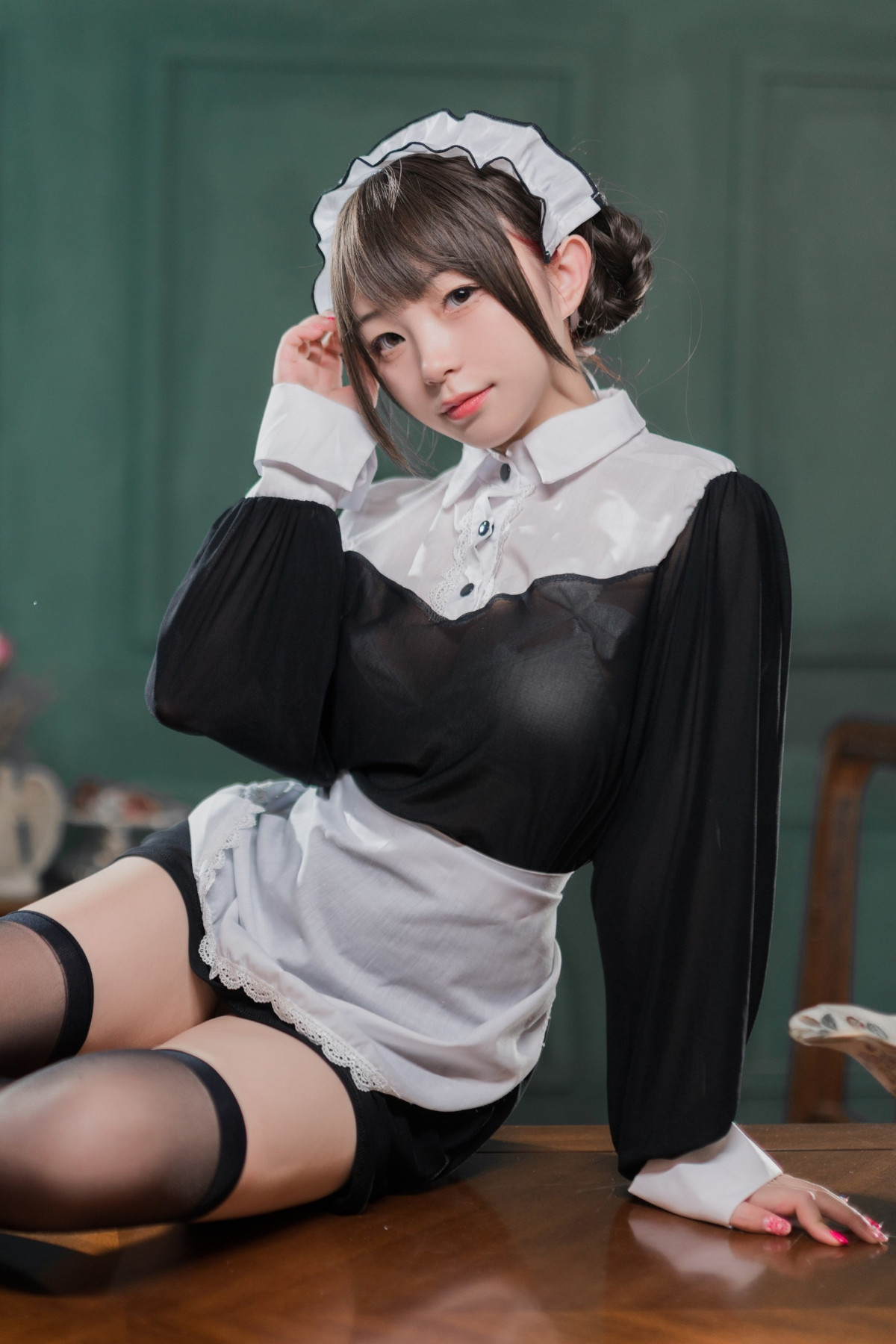 Cosplay 花铃 黑丝透明短裙女仆 Set.02 15