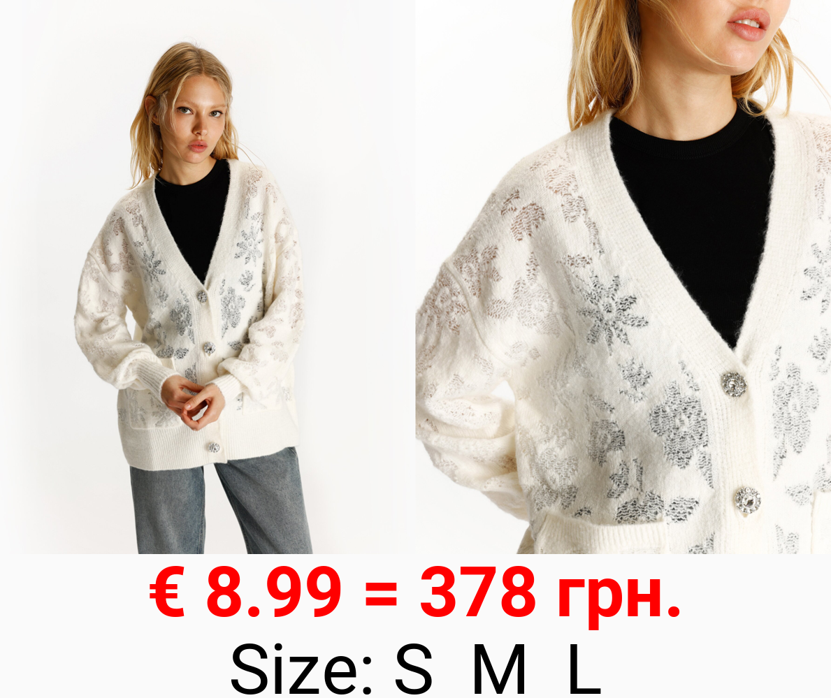Floral knit cardigan