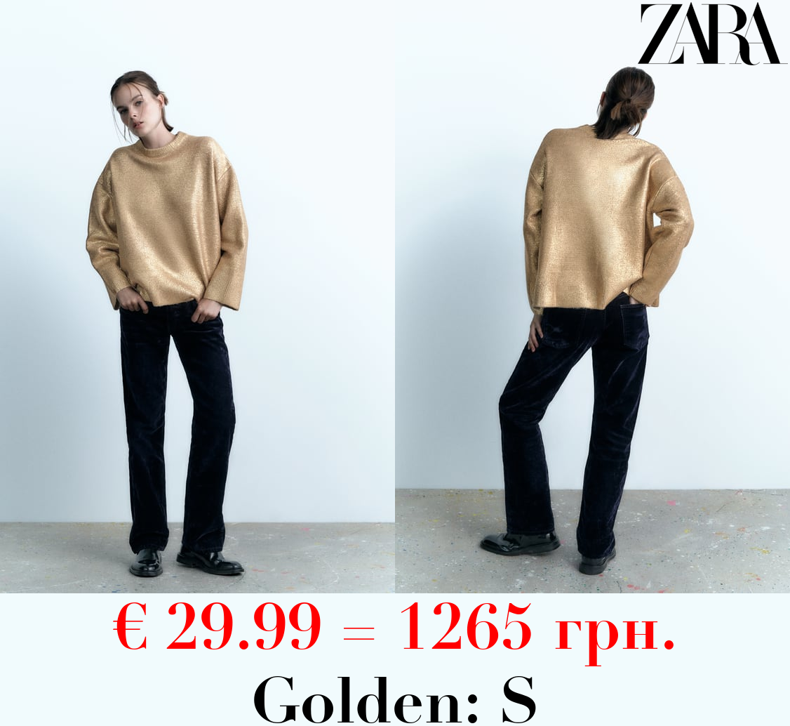 METALLIC OVERSIZE KNIT SWEATER