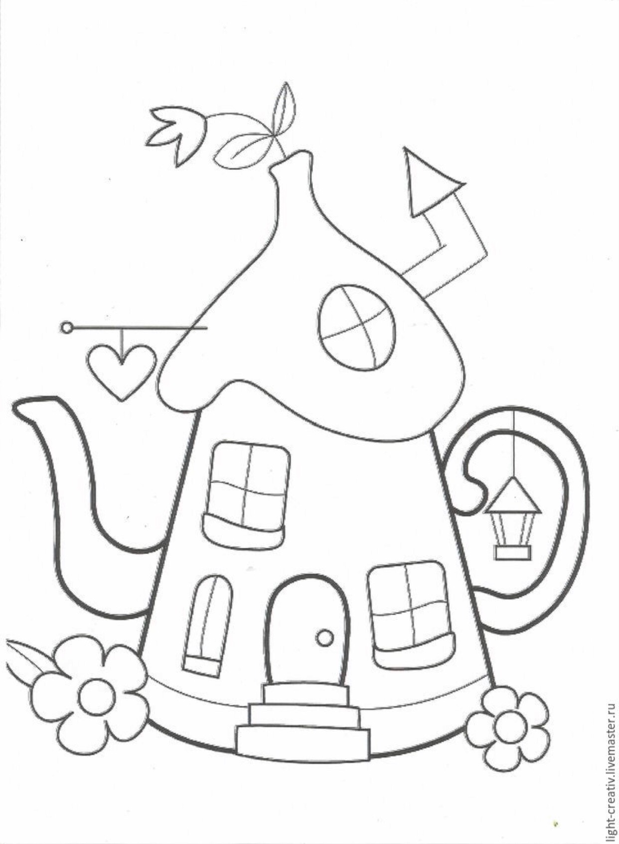 Сказочный домик раскраска для детей