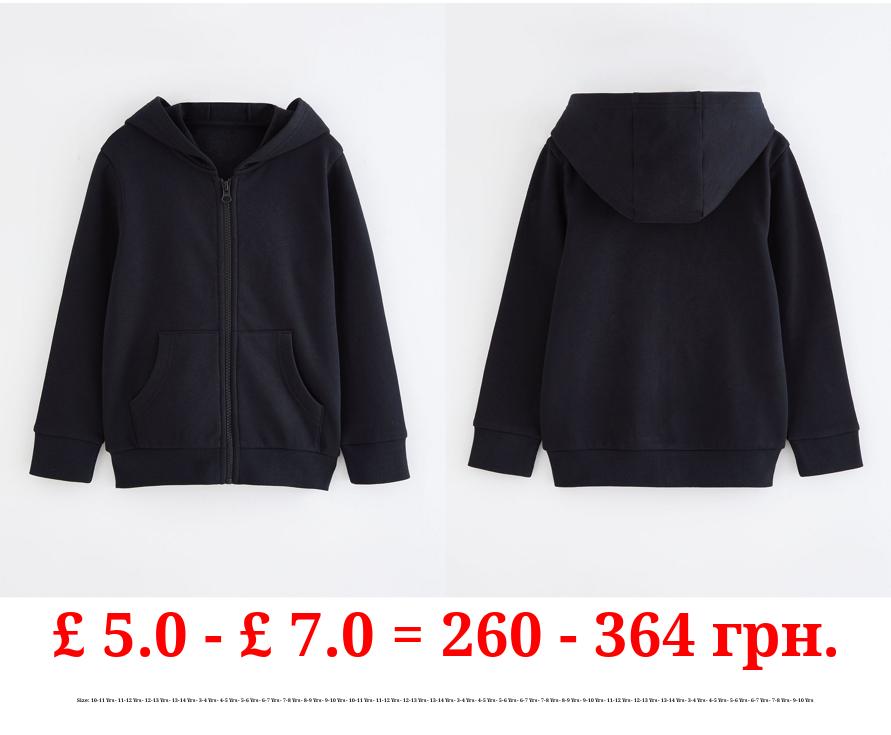 Black Zip Through Hoody