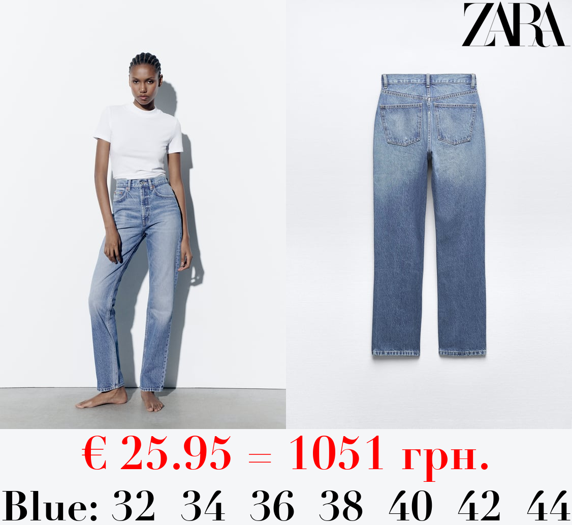 HIGH-RISE STRAIGHT-FIT TRF JEANS