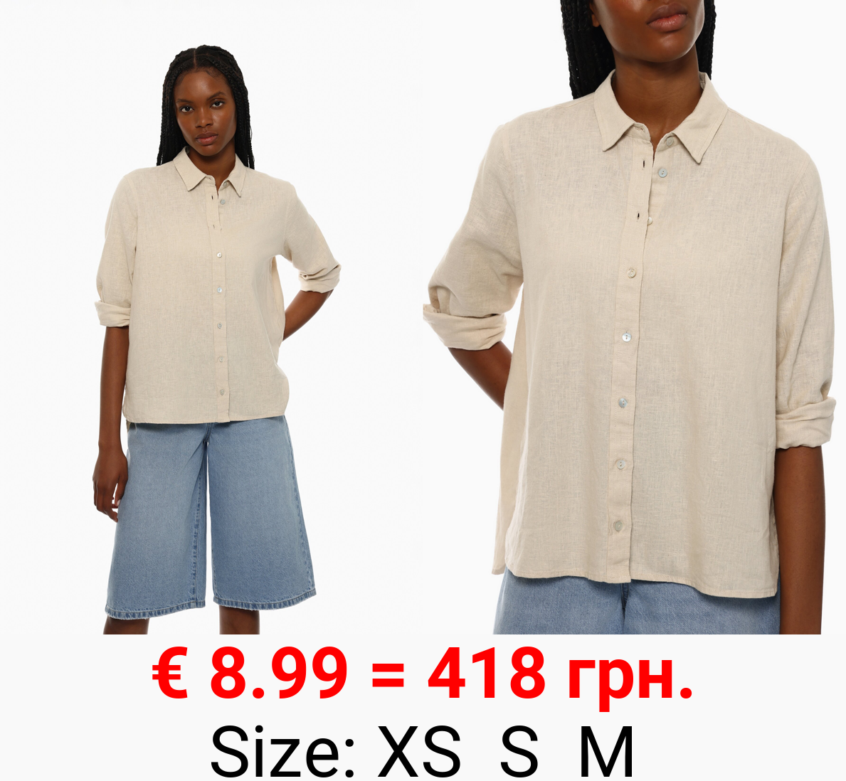 Linen-cotton blend shirt