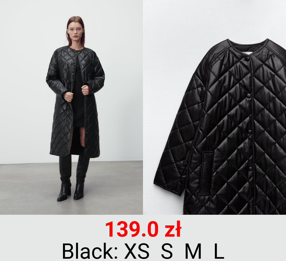 LONG FAUX LEATHER PUFFER COAT