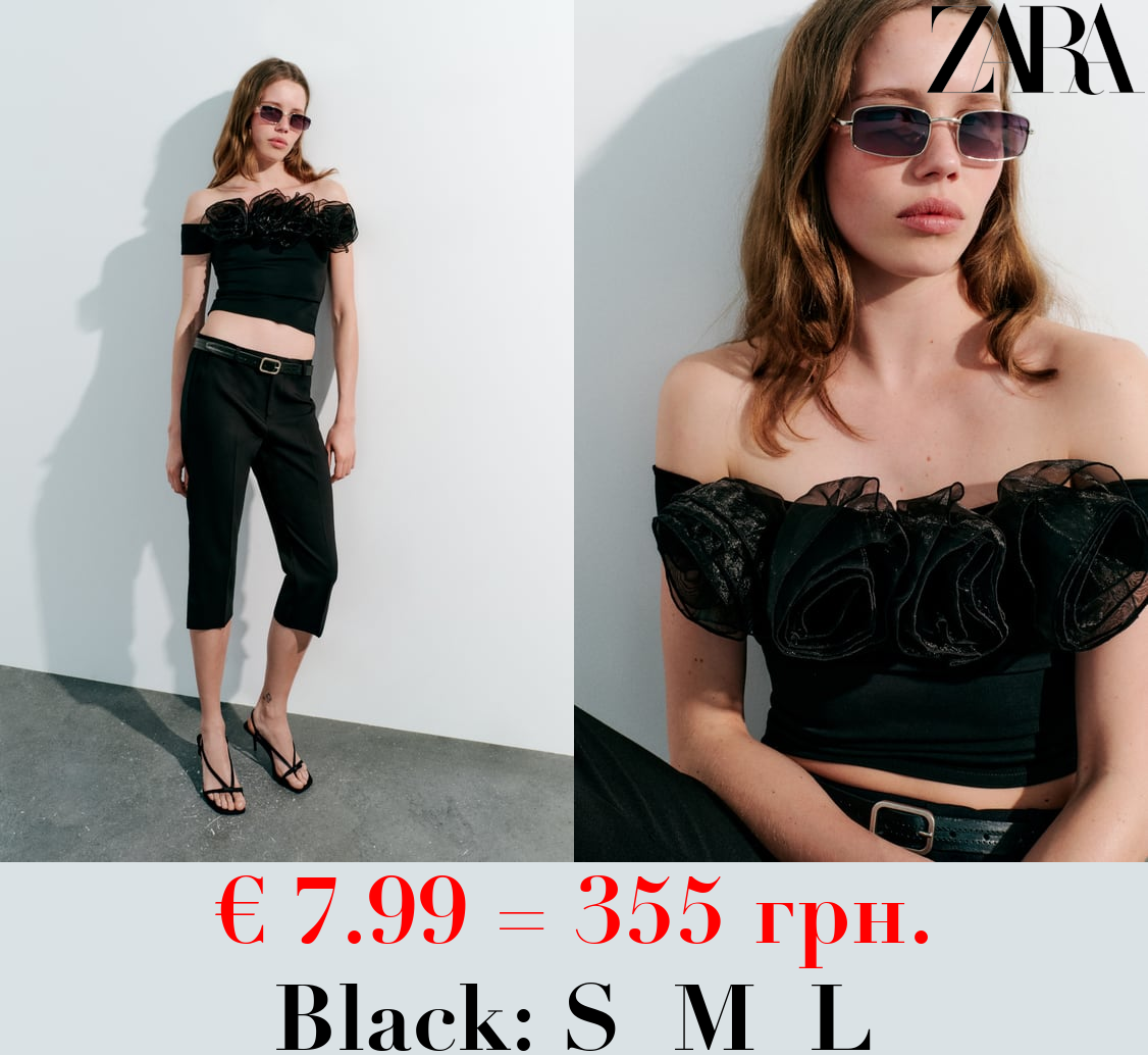 ORGANZA FLOWER CROP TOP