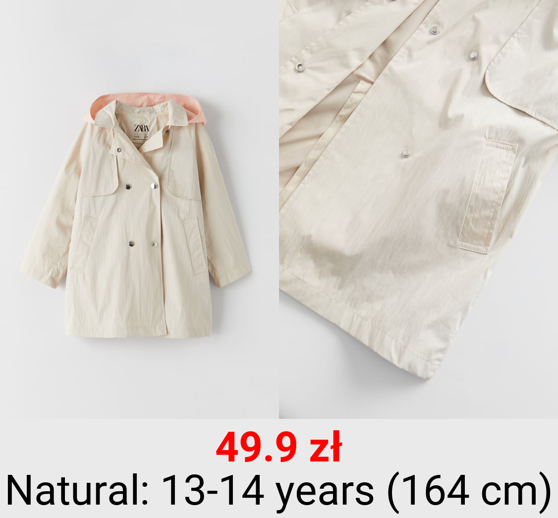 DOUBLE-BREASTED CONTRAST TRENCH COAT