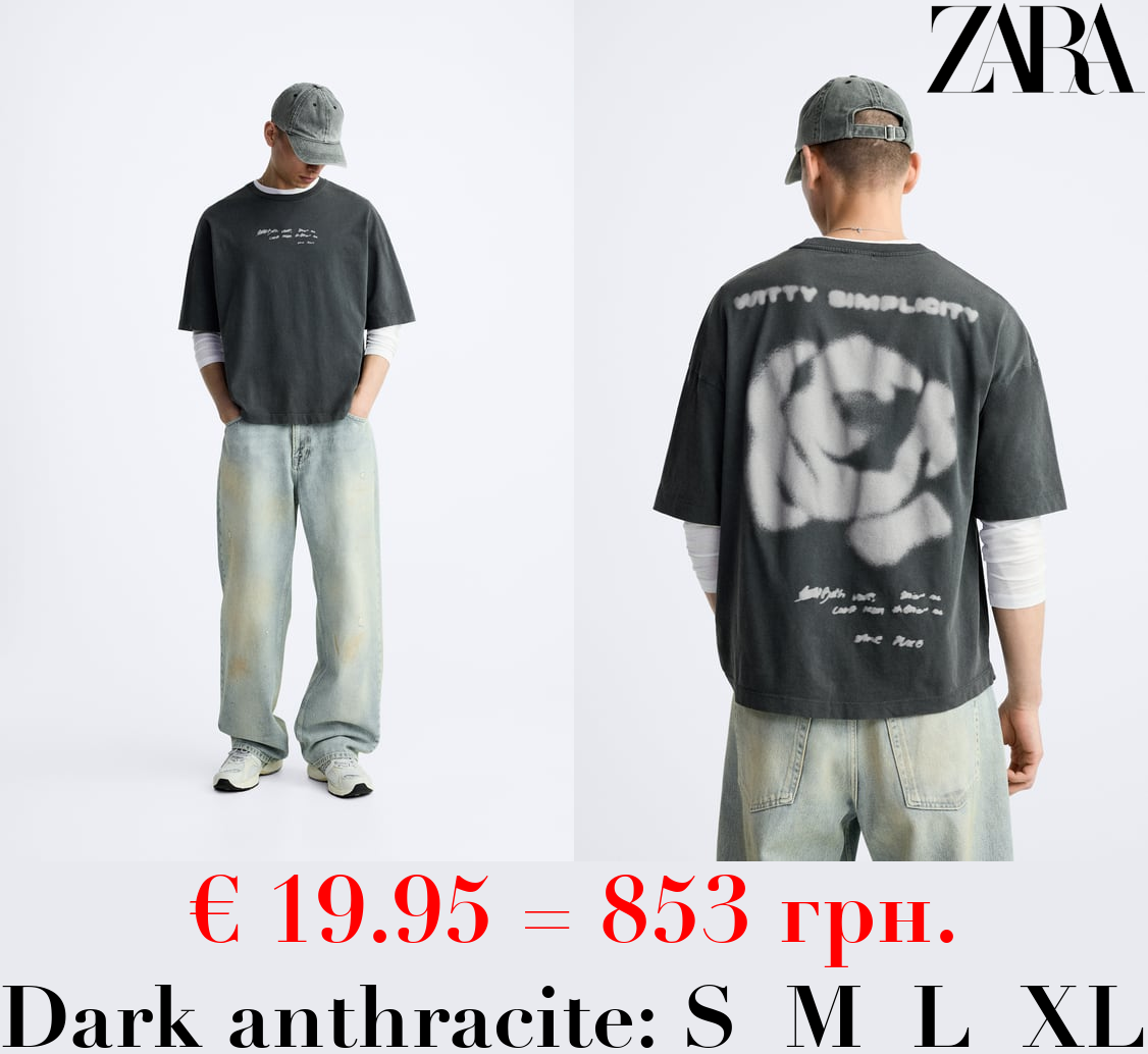 FADED TOP WITH SLOGAN