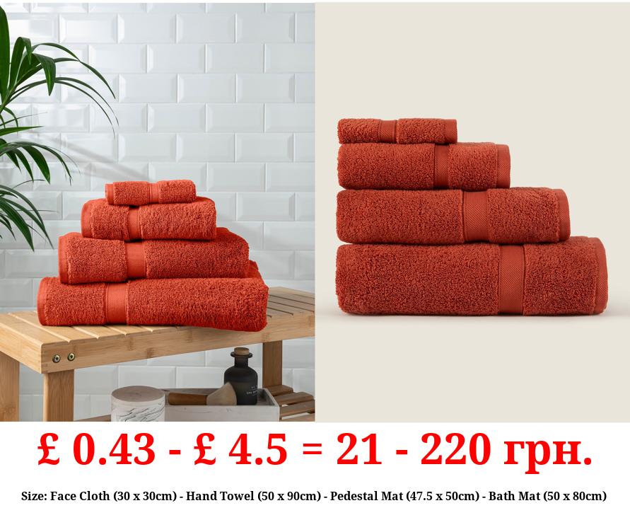 Orange Super Soft Cotton Towel & Bath Mat Range
