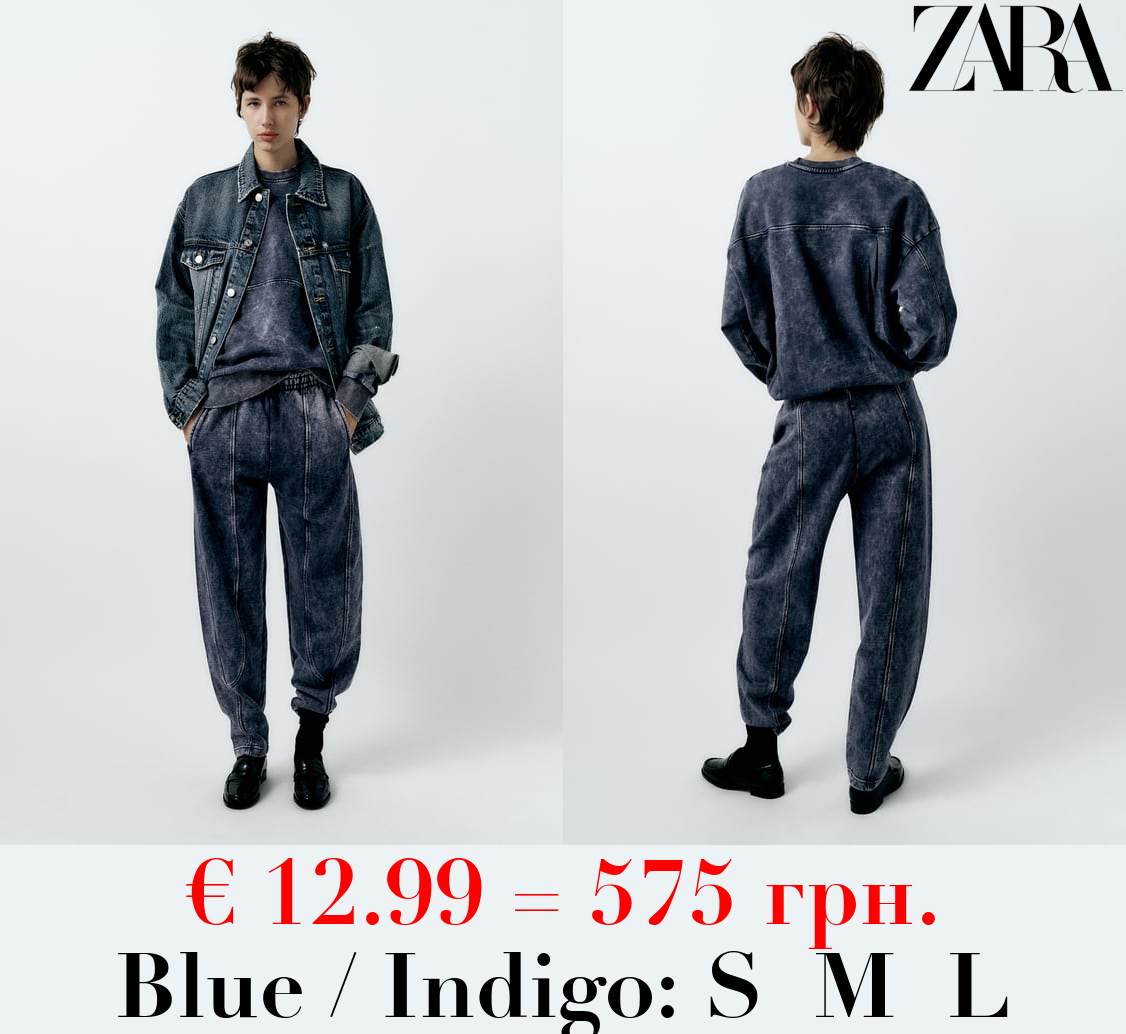 FADED-EFFECT PLUSH SWEATSHIRT