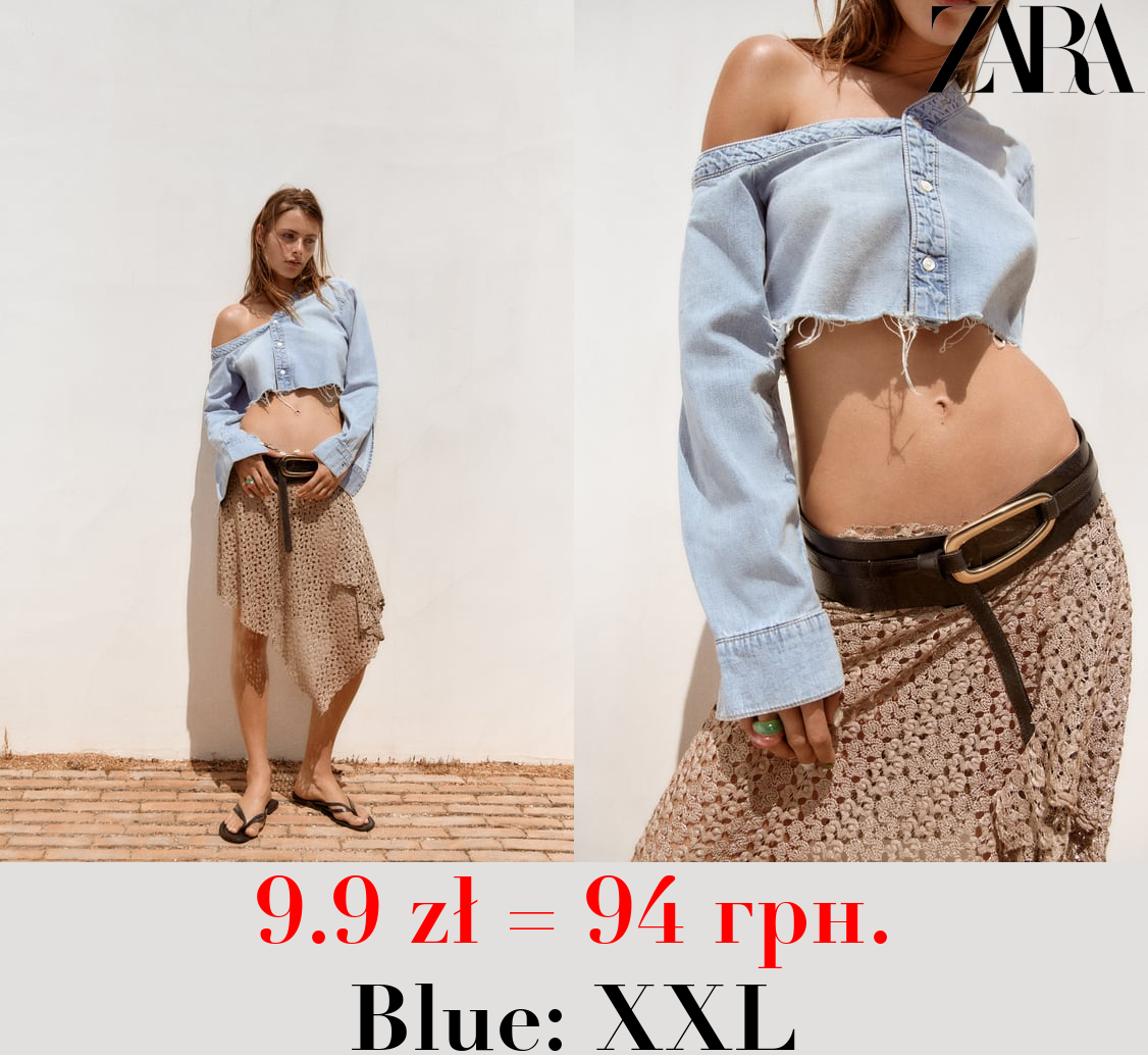 ASYMMETRIC DENIM TRF SHIRT