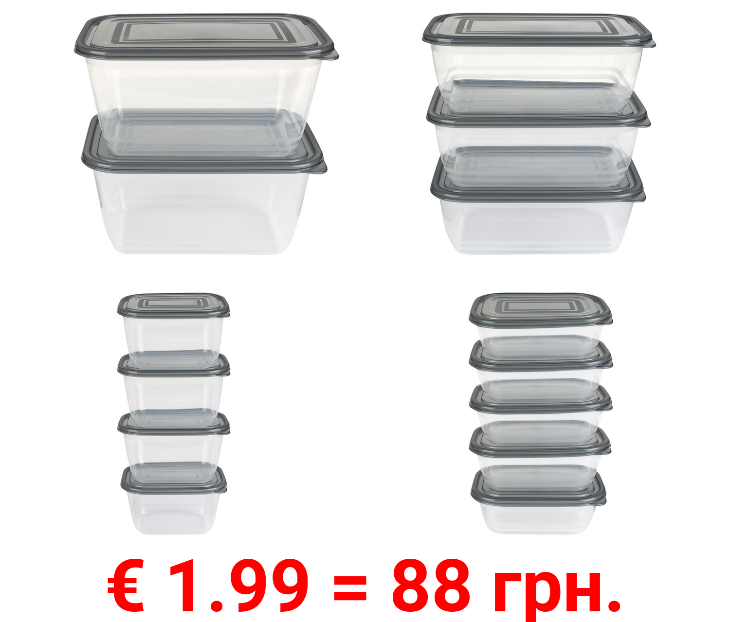 ERNESTO® Frischhaltedosen-Set, stapelbar