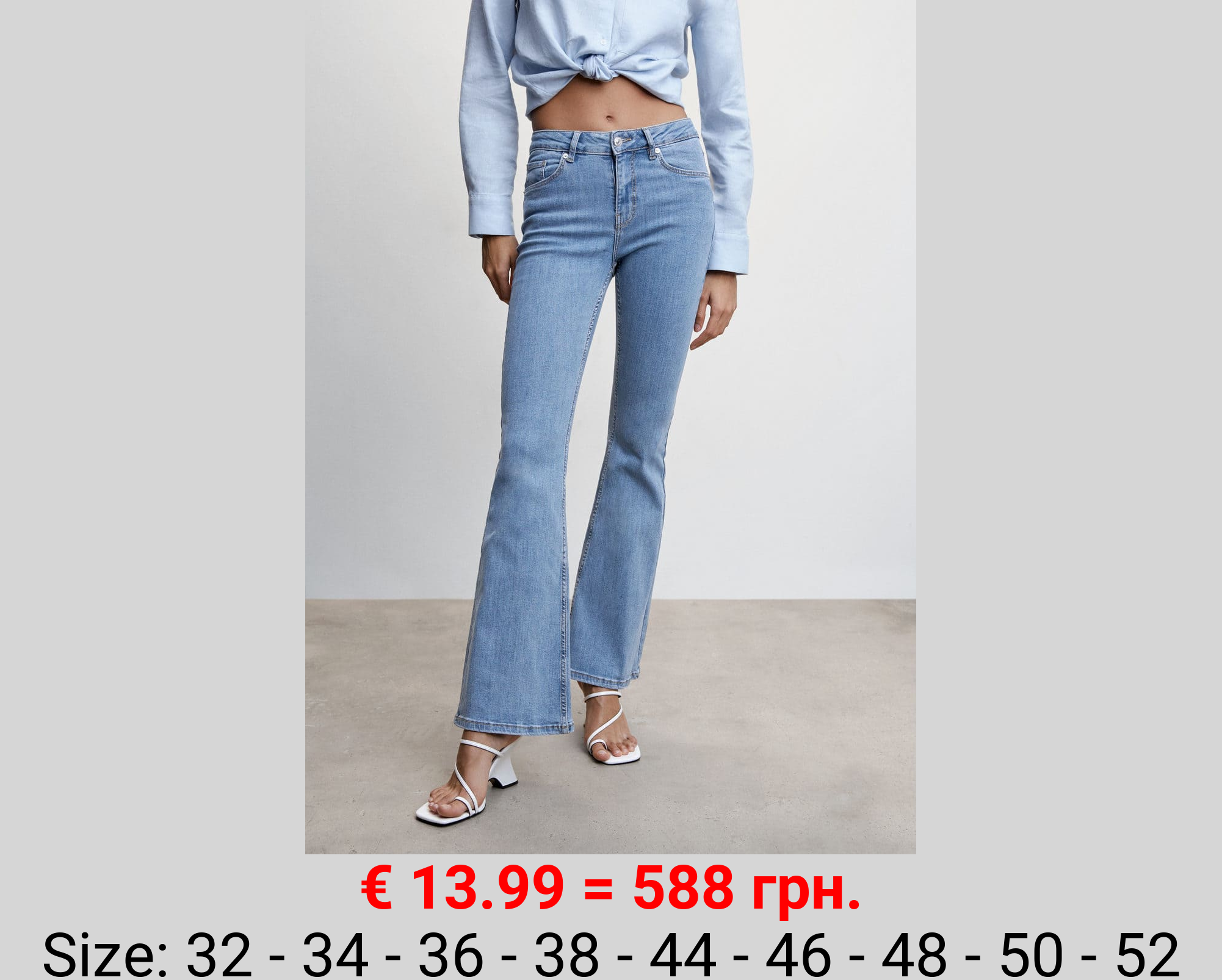 Jeans flare tiro medio