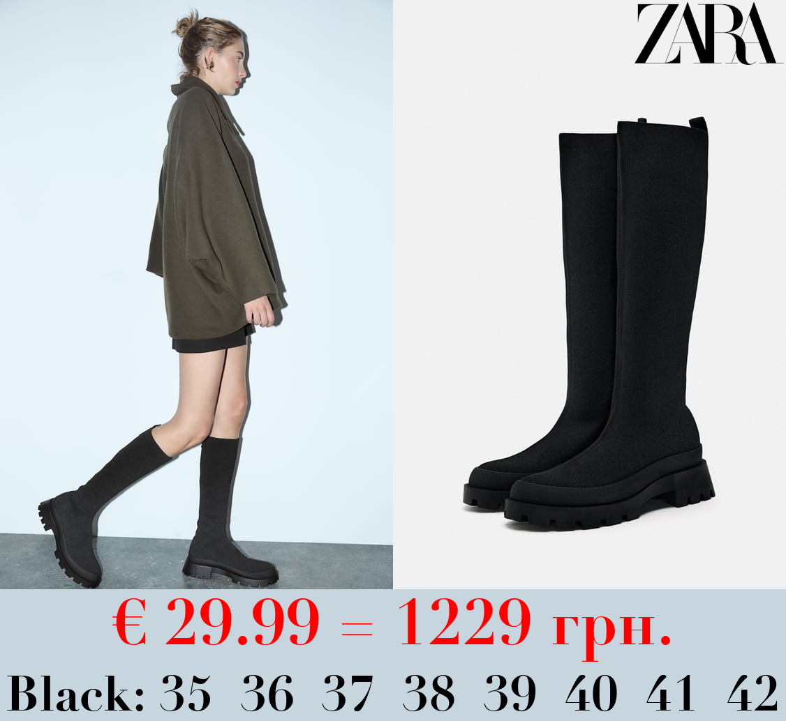 FABRIC BOOTS WITH TRACK SOLE