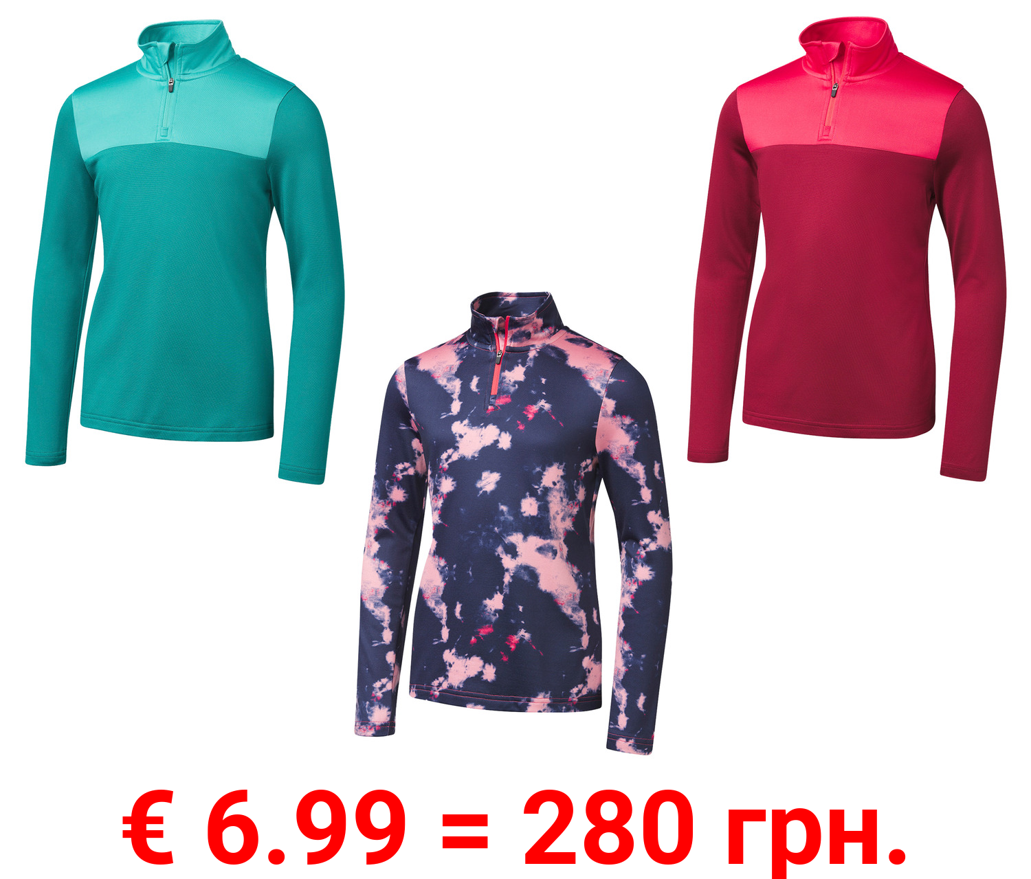 CRIVIT Kinder Thermo-Funktionsshirt, schnelltrocknend