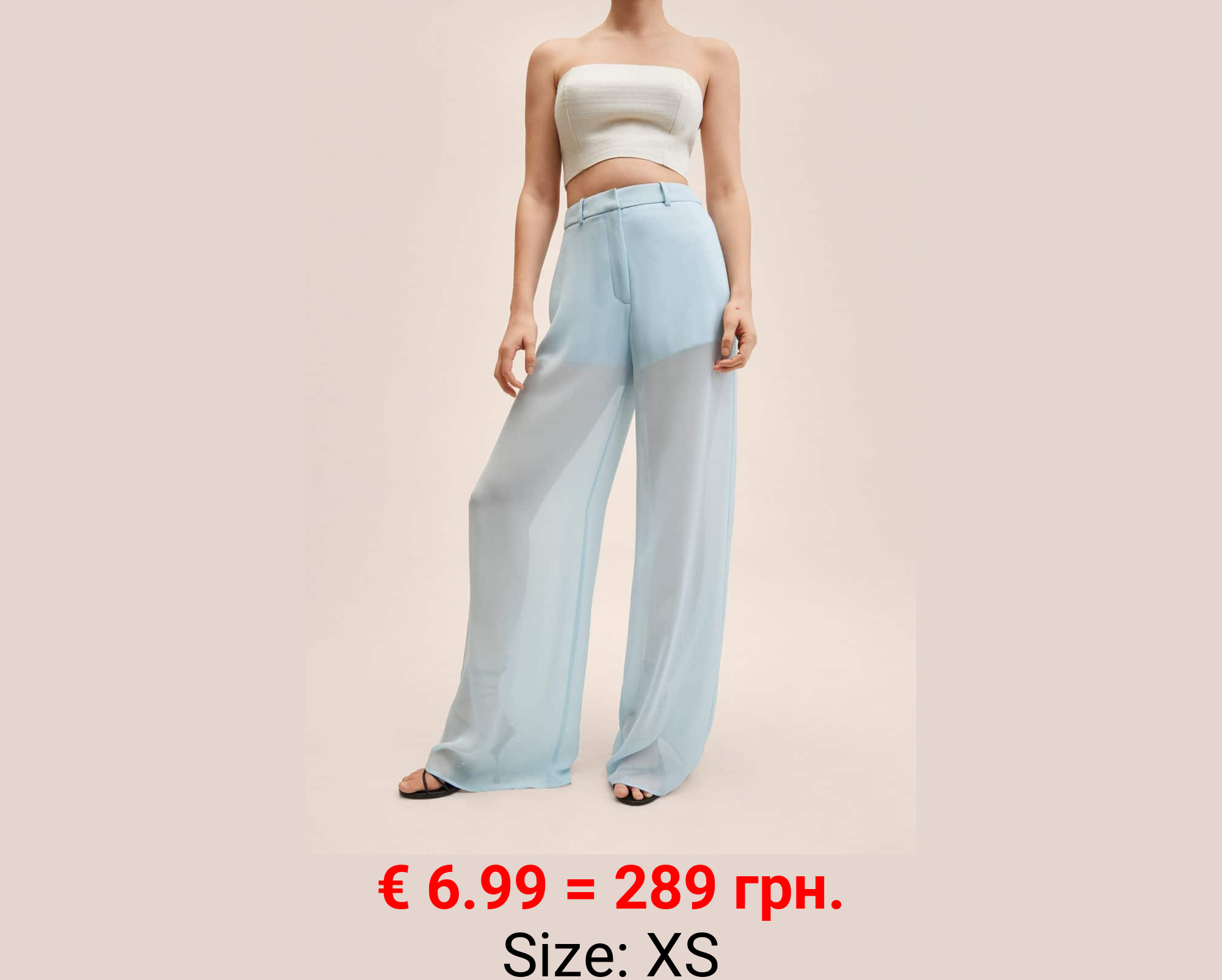 Pantalón recto semitransparente