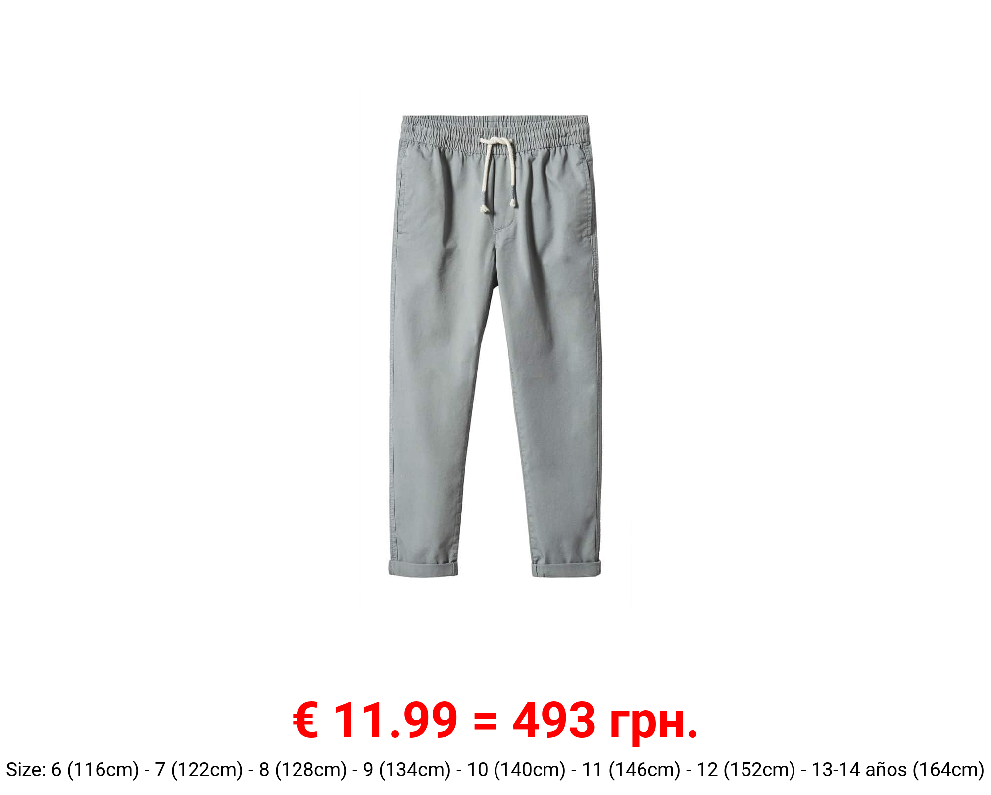 Pantalón recto cintura elástica