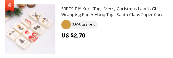 50PCS DIY Kraft Tags Merry Christmas Labels Gift Wrapping Paper Hang Tags Santa Claus Paper Cards Christmas Party Supplies