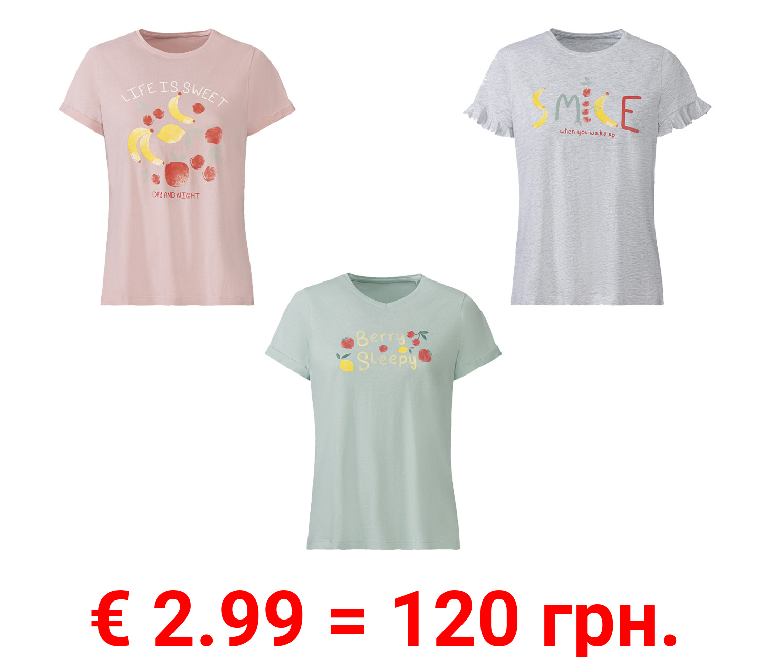 esmara® Damen Schlafshirt, Mix & Match