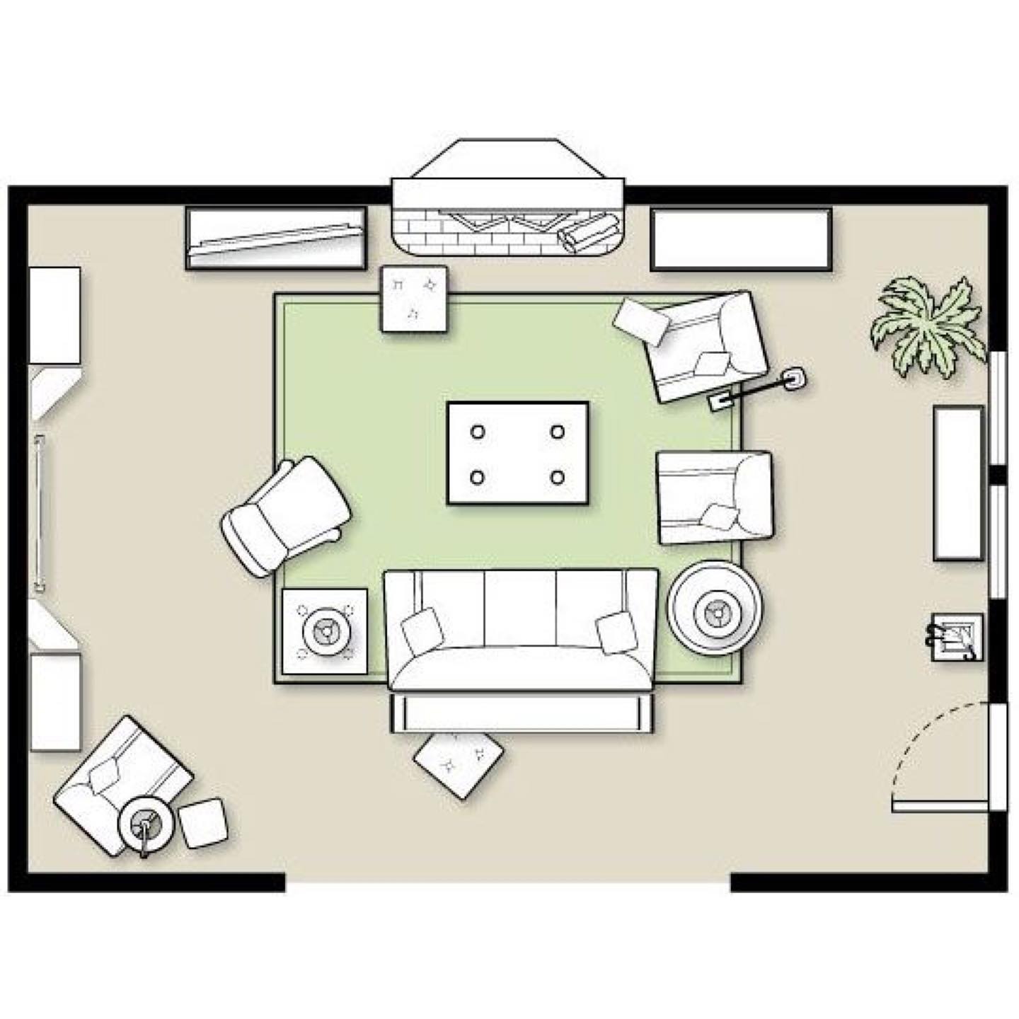План размещения мебели в комнате