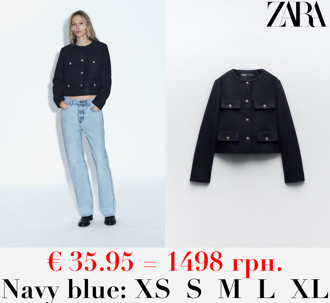 CROPPED JACKET WITH FLAPS