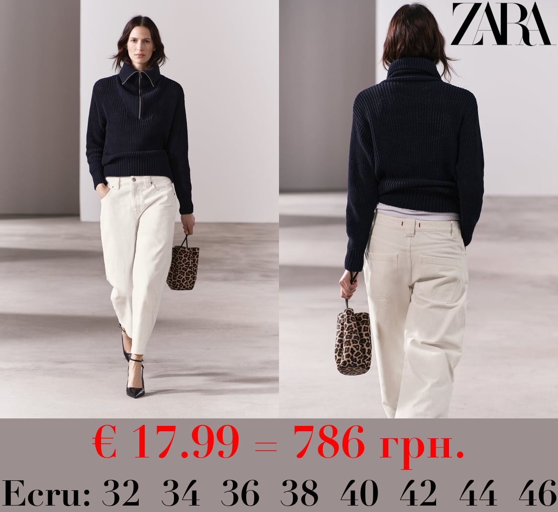 ZW COLLECTION CROPPED MID-RISE BARREL JEANS