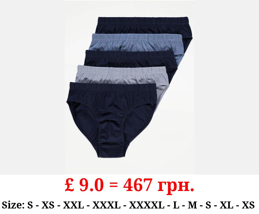 Blue Slip On Briefs 5 Pack