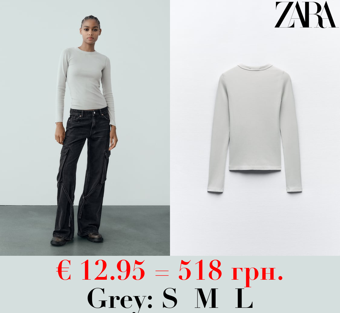 RIBBED LONG SLEEVE T-SHIRT