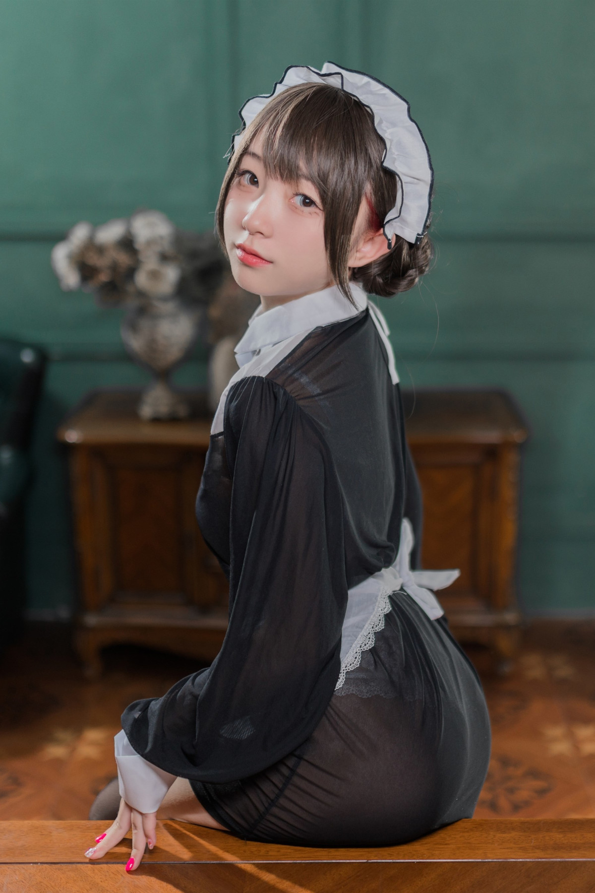 Cosplay 花铃 黑丝透明短裙女仆 Set.01 38