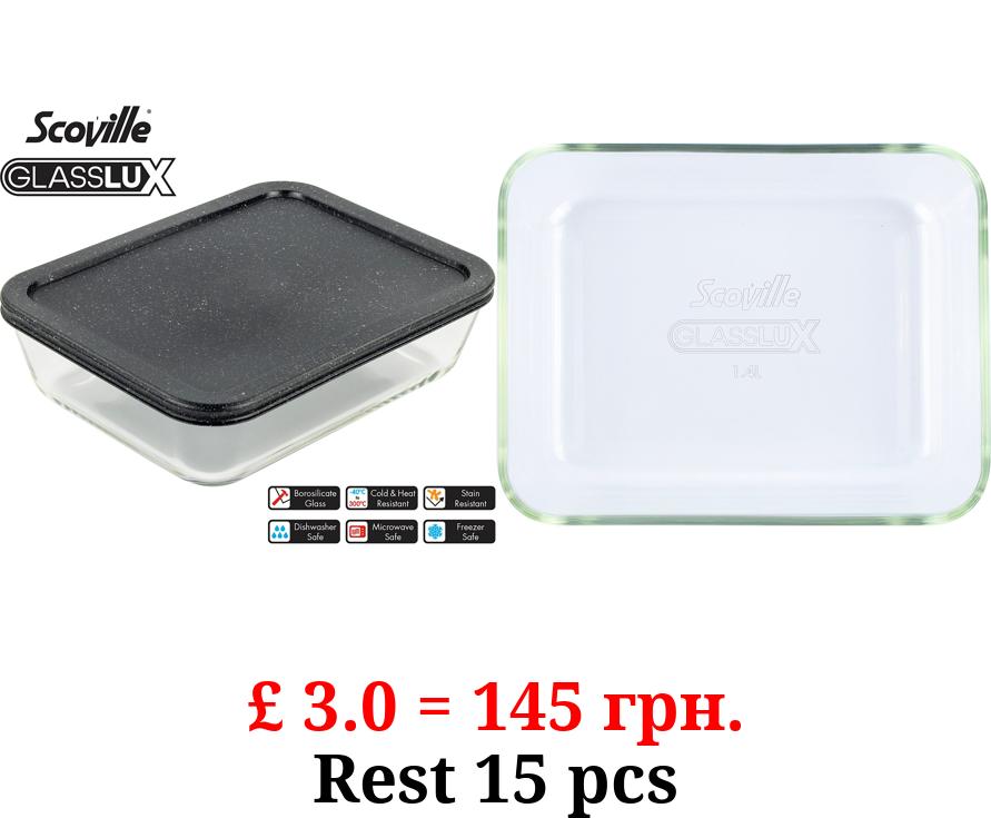 Scoville Glasslux 1.4L Rectangular Dish With Lid
