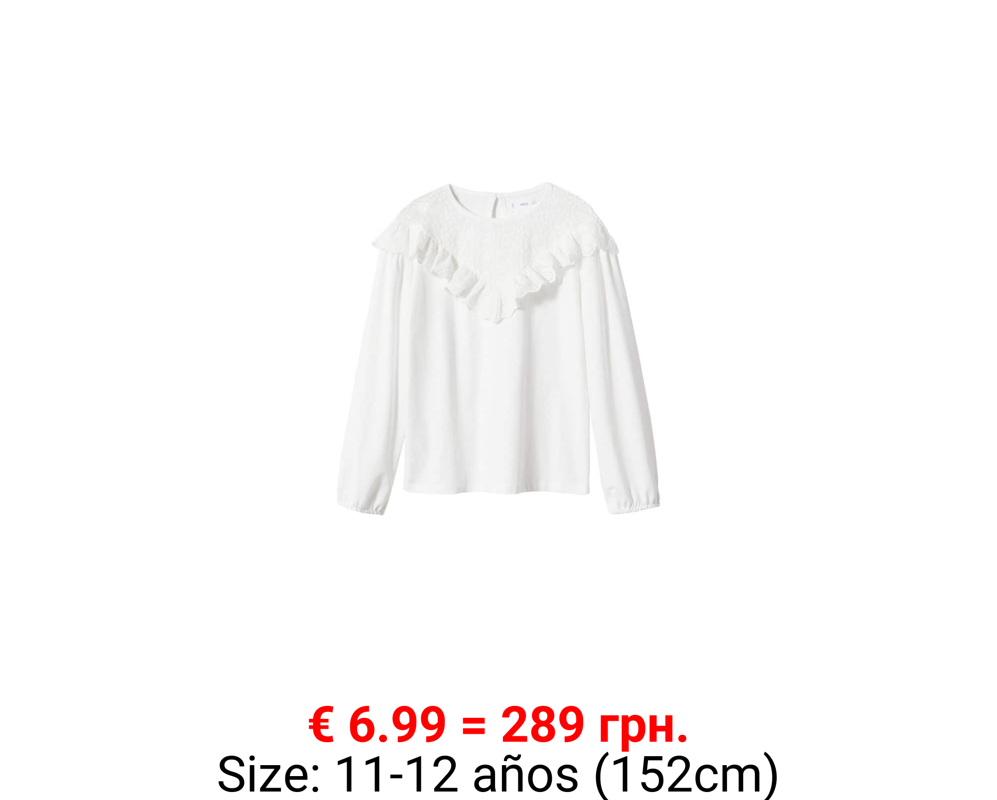 Camiseta volantes bordados