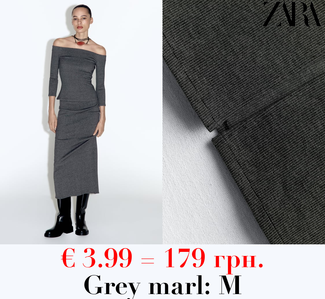 TEXTURED MIDI SKIRT