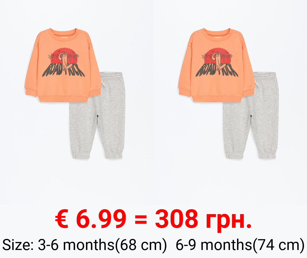 Plush sweatshirt and trousers set