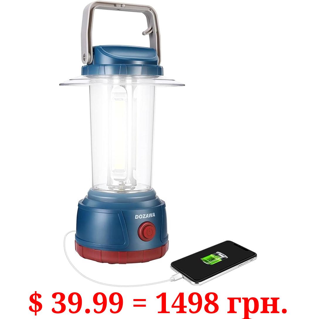 DOZAWA LED Rechargeable Camping Lantern, 3000LM Bright Camping Lamp, 5 Light Modes, IP44 Waterproof, 6400mAh Power Bank, Survival Kits, Camping Gear, Emergency Light, Hurricane, Power Outages, Fishing