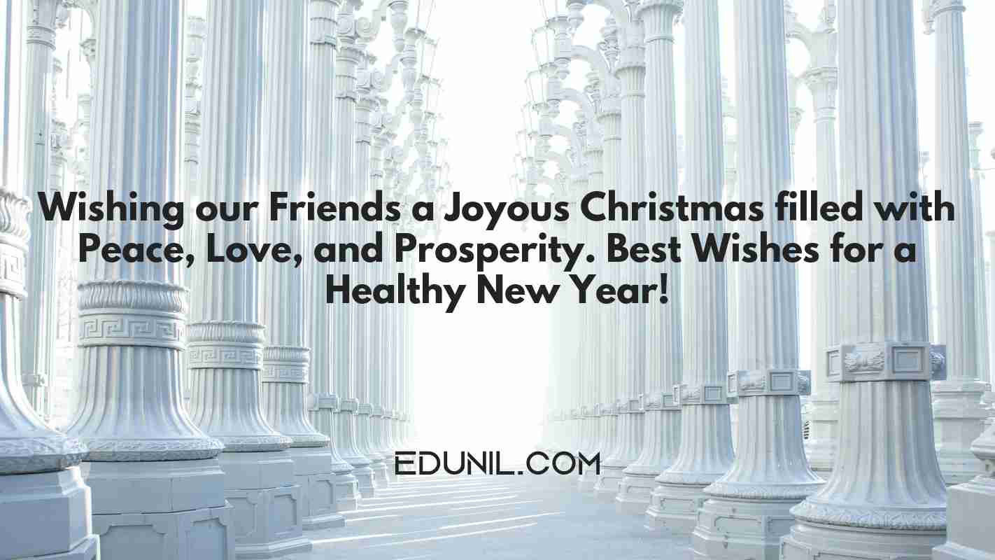 Wishing our Friends a Joyous Christmas filled with Peace, Love, and Prosperity. Best Wishes for a Healthy New Year! - 
