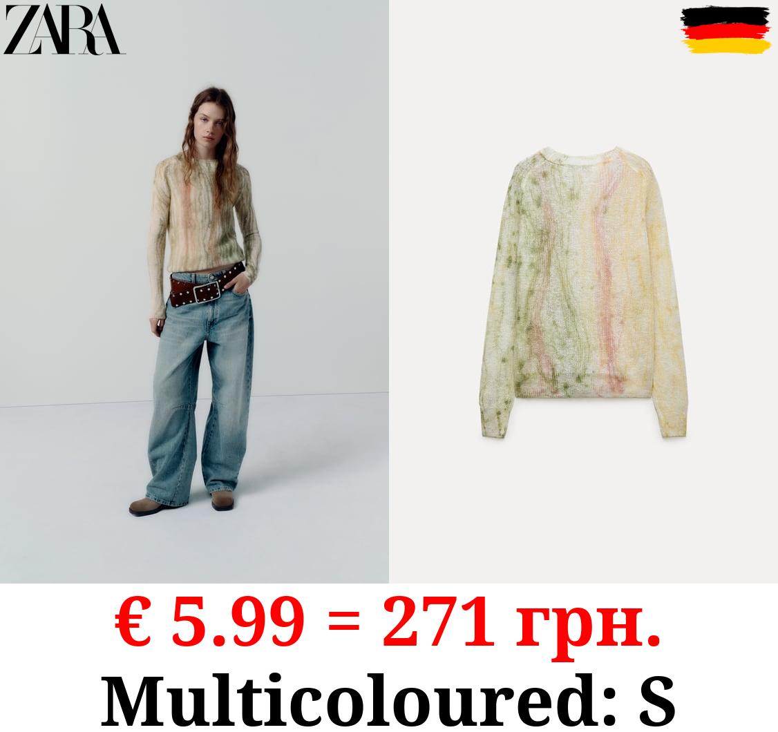 ALPACA AND WOOL BLEND TIE-DYE KNIT SWEATER