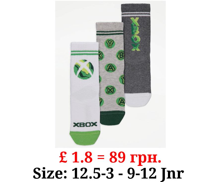 Xbox Ribbed Ankle Cotton Rich Socks 3 Pack