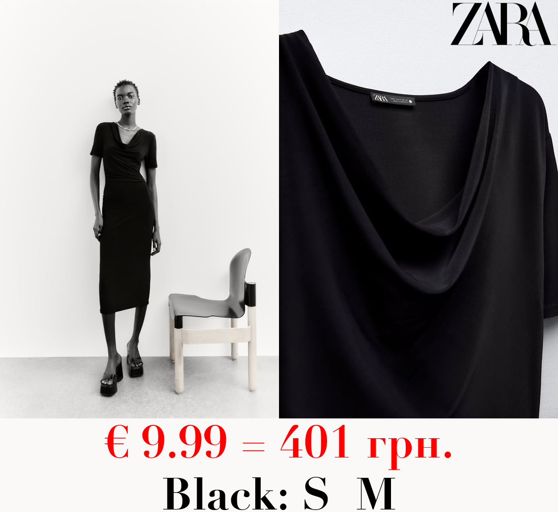 FITTED DRAPED FLOWING DRESS