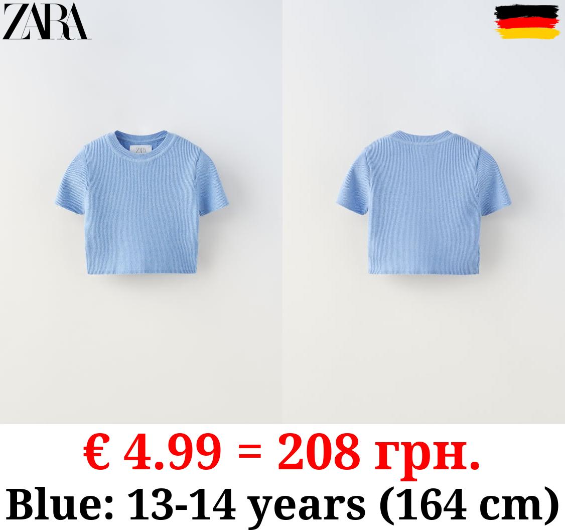 RIBBED CROPPED T-SHIRT