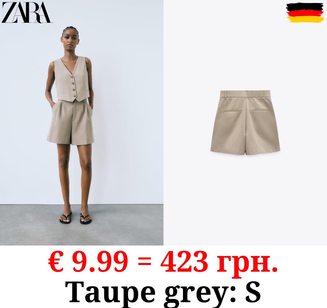 LINEN BLEND BERMUDA SHORTS