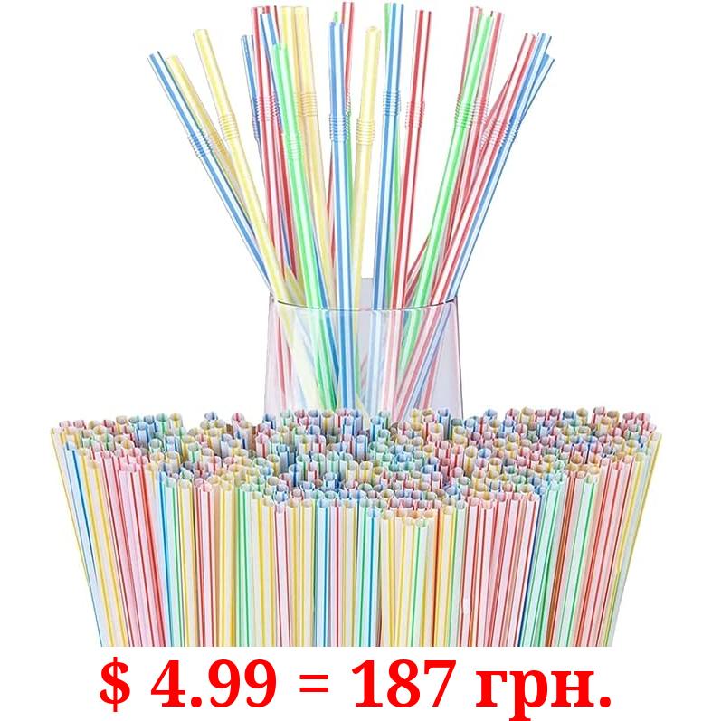 100 pcs Flexible Disposable plastic straw, Drinking straws, Plastic Straws Bendable Assorted Colors Bendy Straws Disposable Drinking Straws Perfect for Home, Parties