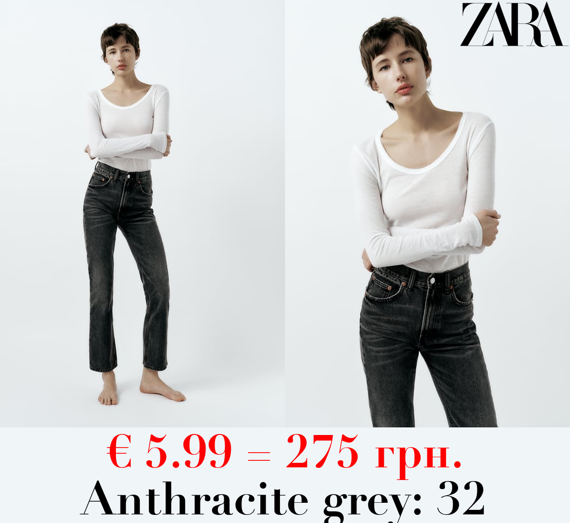 HIGH-RISE STRAIGHT-FIT TRF JEANS