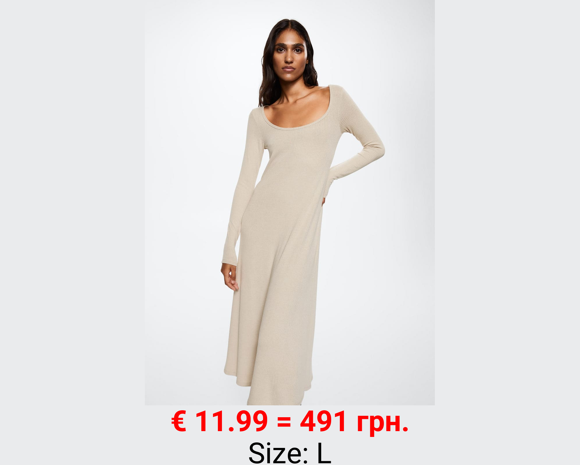 Vestido midi canalé