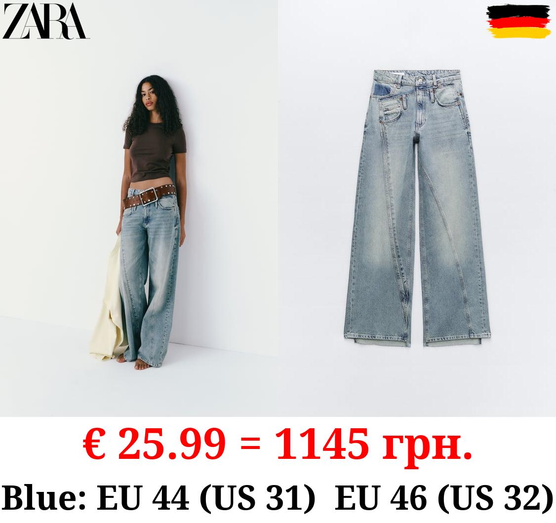 TRF WIDE-LEG MID-RISE DECONSTRUCTED JEANS